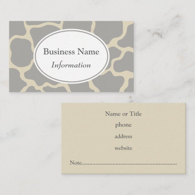 Gray Giraffe Business Card (Front/Back)