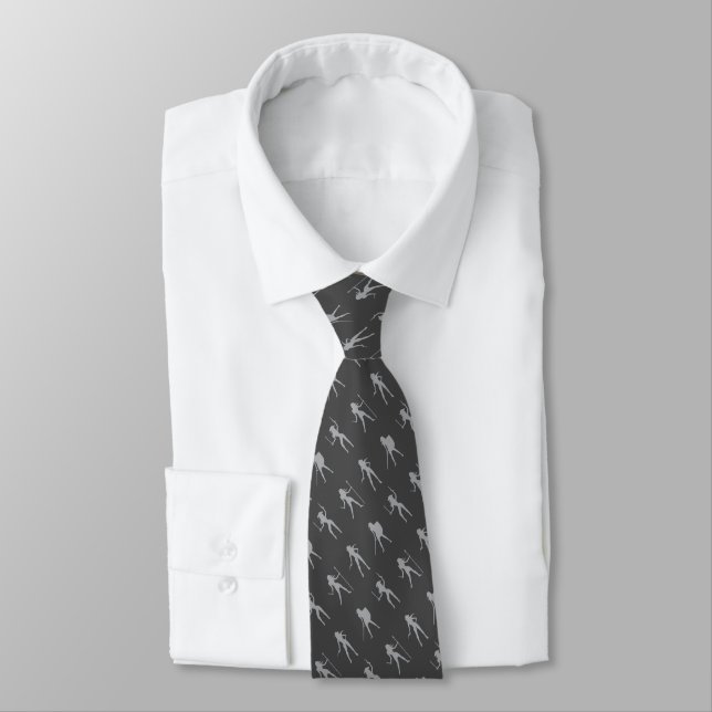 Gray Girls Pattern Neck Tie (Tied)
