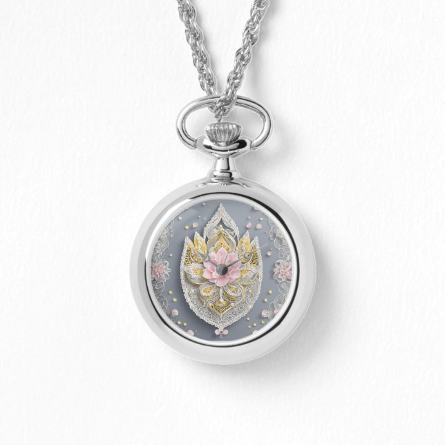 Gray Glass Lace AI art  Watch (Front)