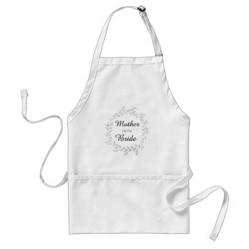 Gray Glitter Botanical Mother of The Bride Adult Apron