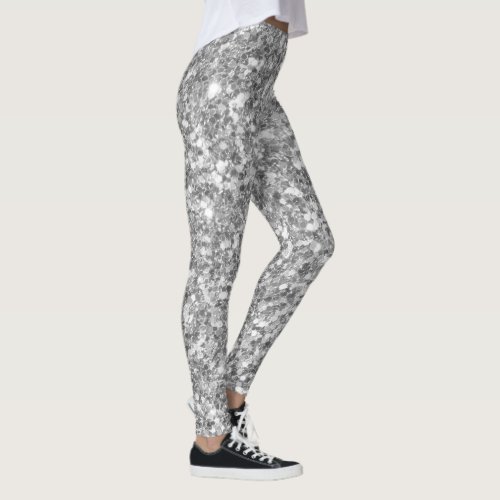 Gray Glitter Leggings