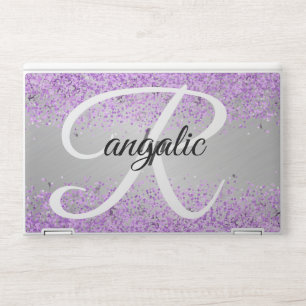 gray Glitter Monogram HP EliteBook X360 1030 Laptop Skin
