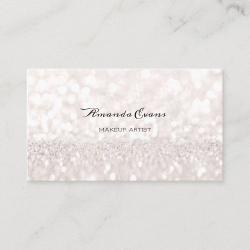 Gray Glitter Spark Makeup Artist Event Planner Appointment Card