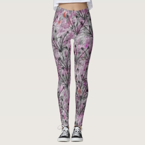 Gray glossy grass  leggings