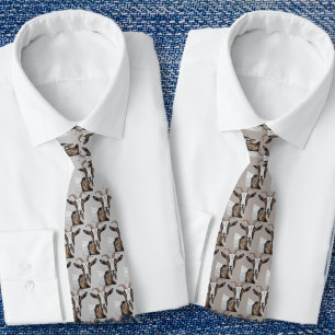 Gray Goats Pattern Tie