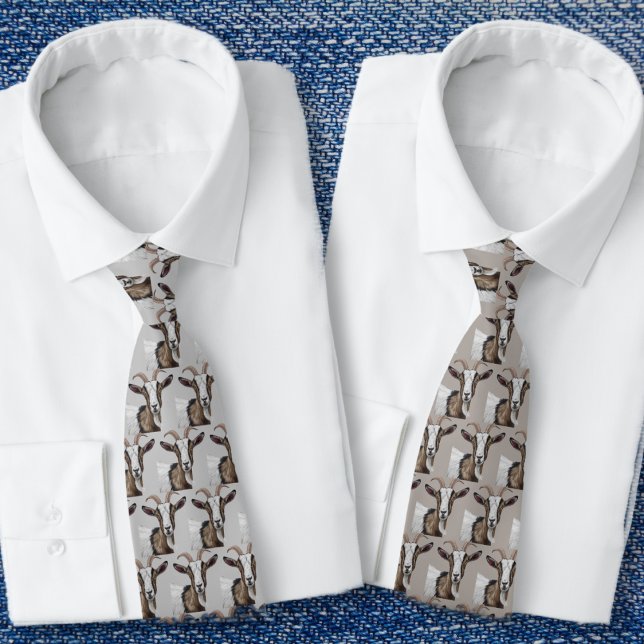 Gray Goats Pattern Tie (Creator Uploaded)