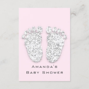 Gray Gold Baby Shower Feet Foot Silver Girl Pink Invitation