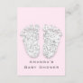 Gray Gold Baby Shower Feet Foot Silver Girl Pink Invitation