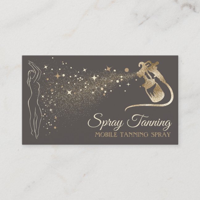 Gray Gold Beige Body Tan Spray Business Card