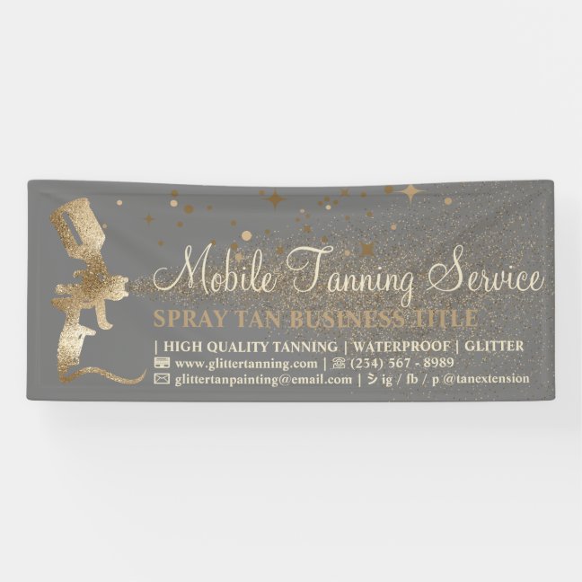 Gray Gold Bronze Spray Tanning Banner