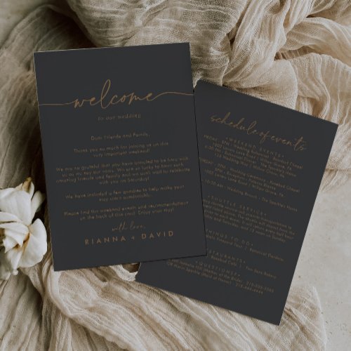 Gray Gold Classic Wedding Welcome Letter