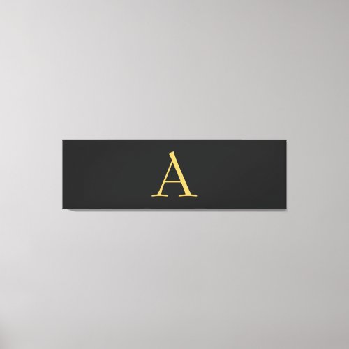 Gray Gold Color Monogram Professional Canvas Print