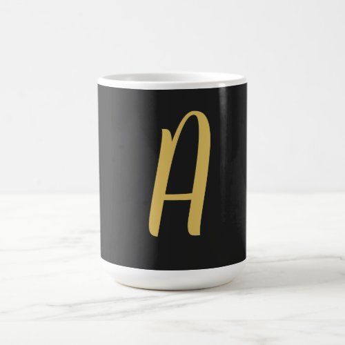 Gray Gold Color Monogram Professional Coffee Mug