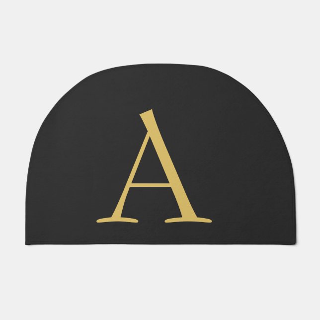 Gray Gold Color Monogram Professional Doormat (Front)