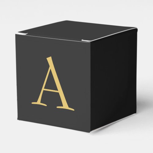 Gray Gold Color Monogram Professional Favor Boxes