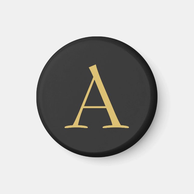 Gray Gold Color Monogram Professional Magnet (Front)