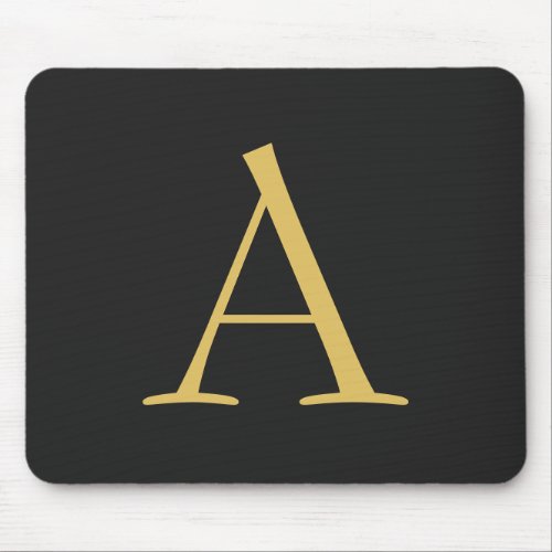 Gray Gold Color Monogram Professional Mouse Pad