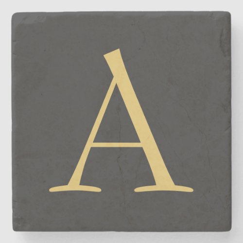 Gray Gold Color Monogram Professional Stone Coaster