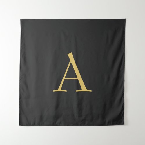 Gray Gold Color Monogram Professional Tapestry