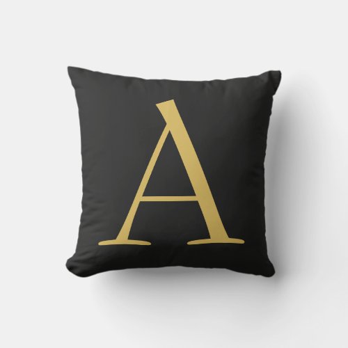 Gray Gold Color Monogram Professional Throw Pillow