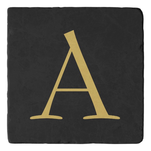 Gray Gold Color Monogram Professional Trivet (Front)