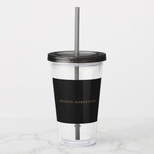 Gray Gold Color Professional Add Name Acrylic Tumbler