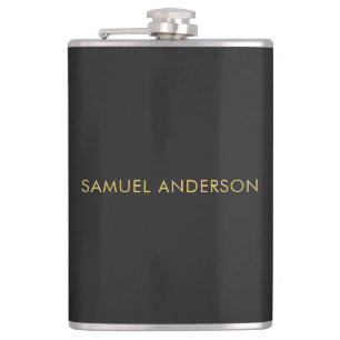 Gray Gold Color Professional Add Name Flask