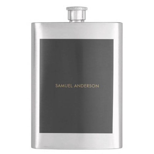 Gray Gold Color Professional Add Name Flask
