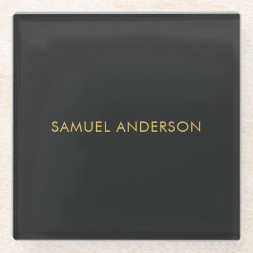 Gray Gold Color Professional Add Name Glass Coaster