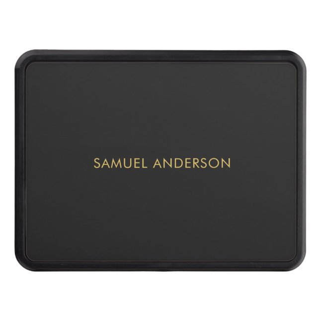 Gray Gold Color Professional Add Name Hitch Cover (Front)