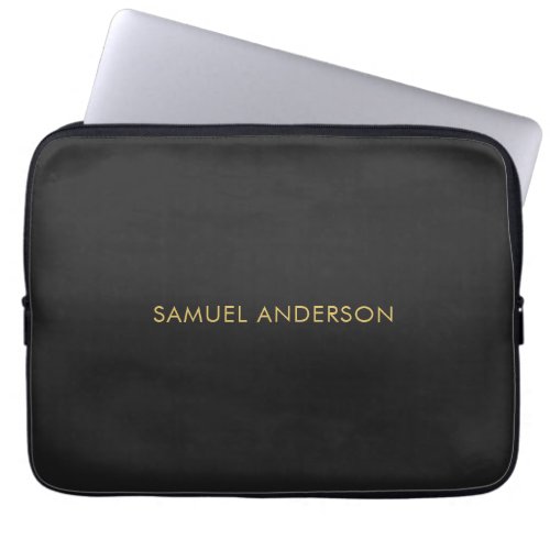 Gray Gold Color Professional Add Name Laptop Sleeve