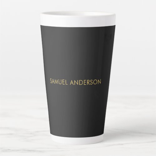 Gray Gold Color Professional Add Name Latte Mug