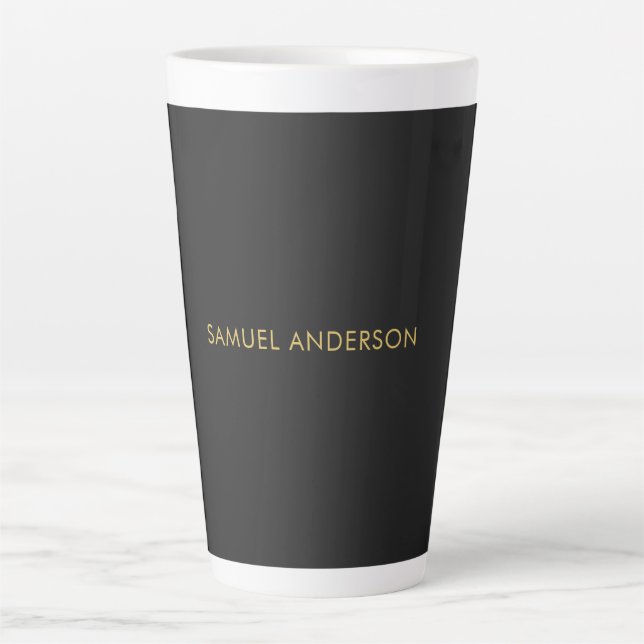 Gray Gold Color Professional Add Name Latte Mug (Front)