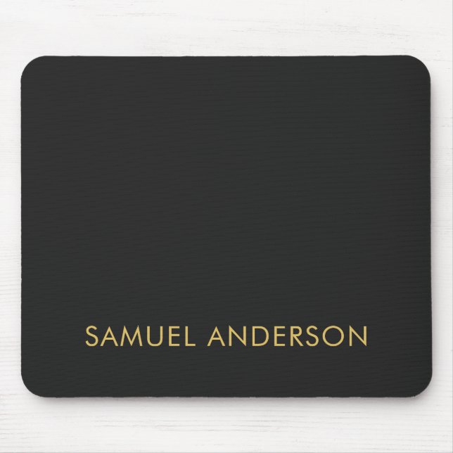 Gray Gold Color Professional Add Name Mouse Pad (Front)