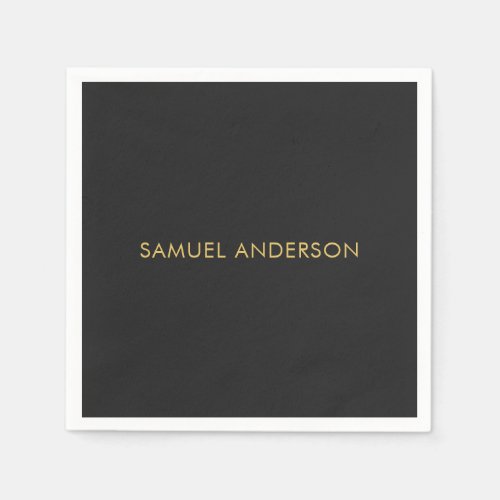 Gray Gold Color Professional Add Name Napkins