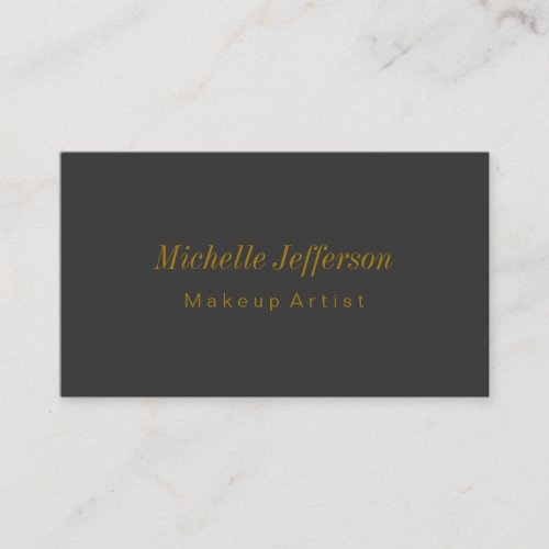 Gray Gold Color Professional Makeup Artist Business Card