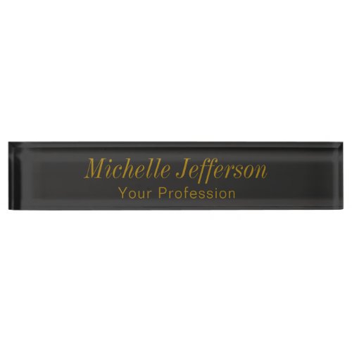 Gray Gold Color Professional Makeup Artist Desk Name Plate