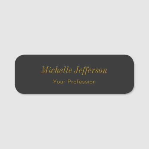 Gray Gold Color Professional Makeup Artist Name Tag