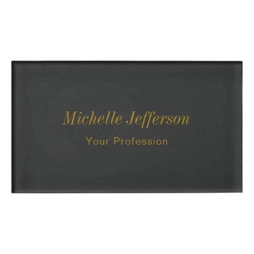 Gray Gold Color Professional Makeup Artist Name Tag