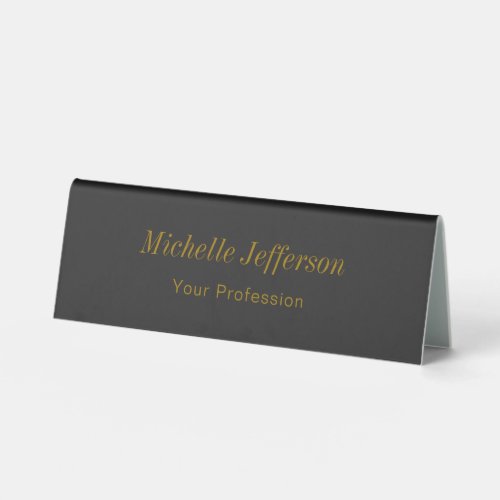 Gray Gold Color Professional Makeup Artist Table Tent Sign