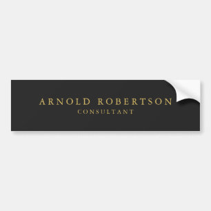 Gray Gold Color Professional Minimalist Bumper Sticker
