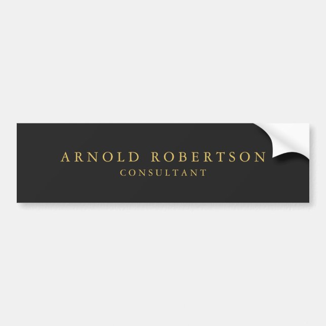 Gray Gold Color Professional Minimalist Bumper Sticker (Front)