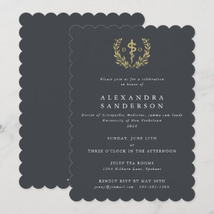 Gray/Gold Doctor of Osteopathic Medicine Grad Invitation