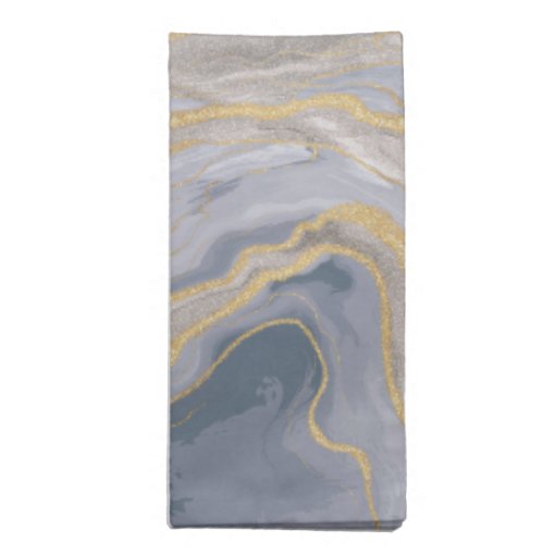 Gray Gold Fluid Liquid Painting Cloth Napkin Zazzle