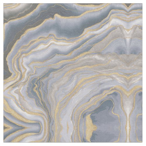 Gray Gold Fluid Liquid Painting Fabric