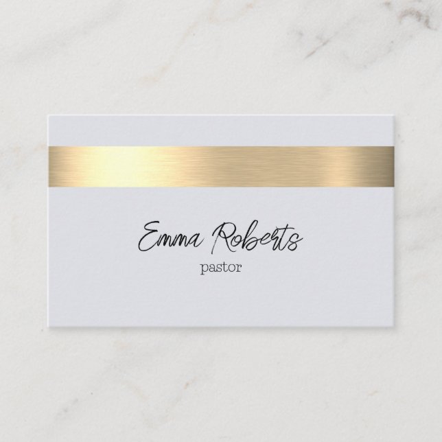 Gray Gold Foil Rustic Faux Jesus Christ Pastor Business Card (Front)