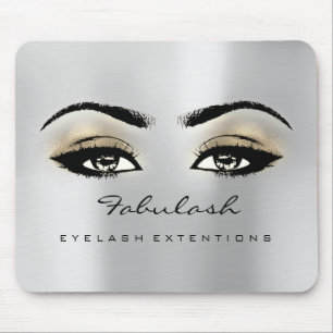 Gray Gold Glitter Branding Beauty Lashes Skinny Mouse Pad