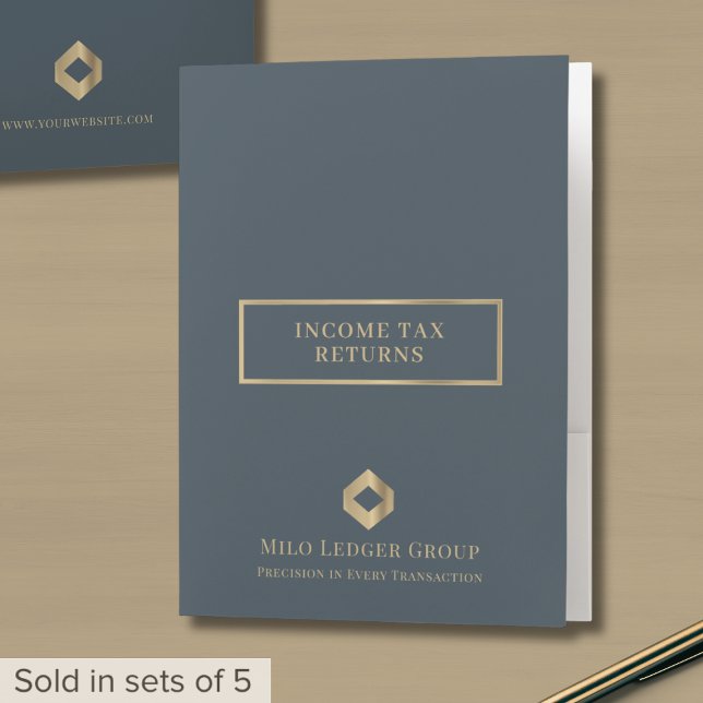Gray Gold Logo Tax Return Pocket Folder (Creator Uploaded)