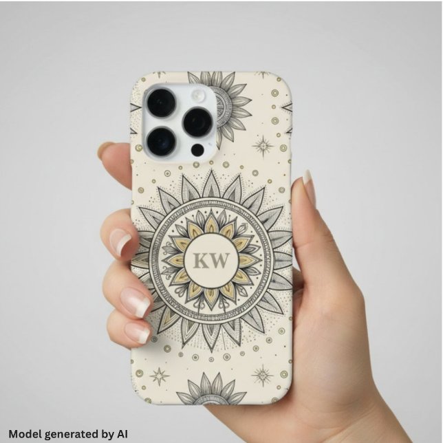 Gray Gold Mandala Pattern Iphone Case (Creator Uploaded)