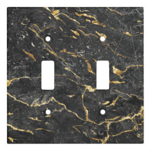 Gray & Gold Marble Light Switch Cover